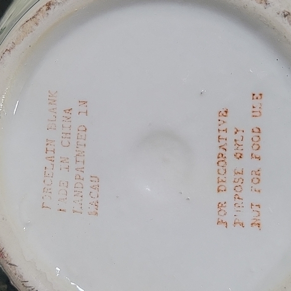 𝅺PORCELAIN Blank Flowers Vase Hand painted in Macau 9" tall - Picture 6 of 7